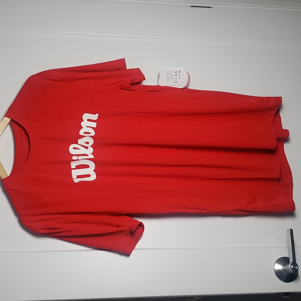 Wilson XL Red White Men’s UWII Script Tech Tee Athletic NWT